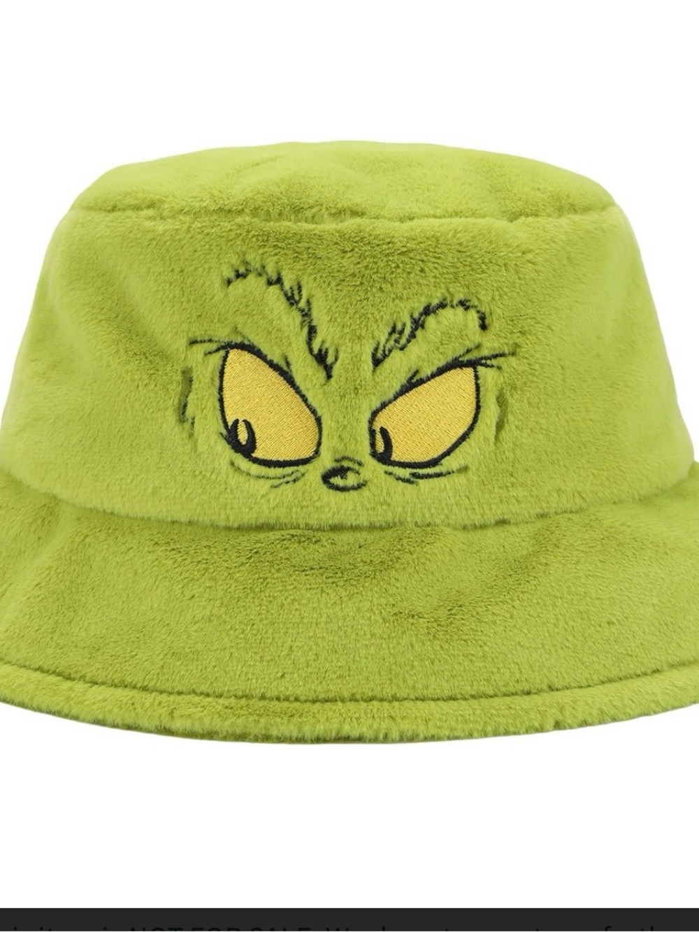 Plush Green Character Embroidered Bucket Hat